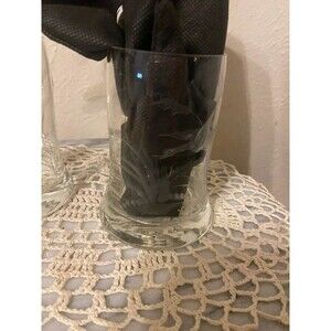Vintage Etched Glass Waterfowl Beer Mugs Tankards